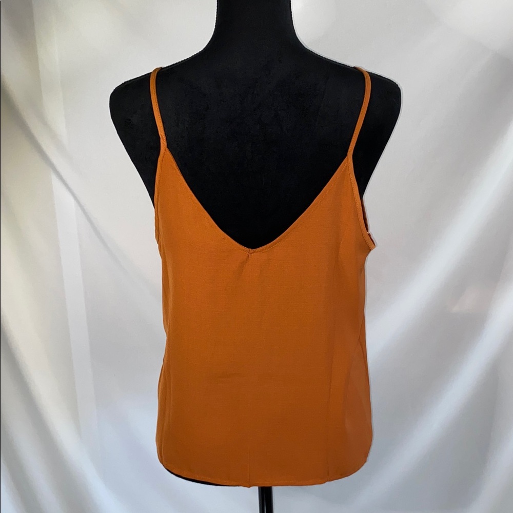 Paper Crane Burnt Orange V-Neck Button Front Cami Tank Top Size Medium - Picture 6 of 8